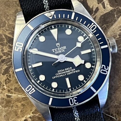 Tudor Black Bay Fifty-Eight 39mm Automatic Blue Dial with NATO Strap Box Papers Warranty Card year 2021 model 79030B