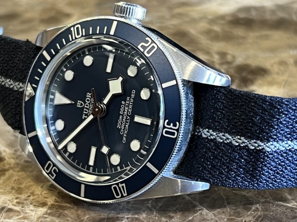 Tudor Black Bay Fifty-Eight 39mm Automatic Blue Dial with NATO Strap Box Papers Warranty Card year 2021 model 79030B