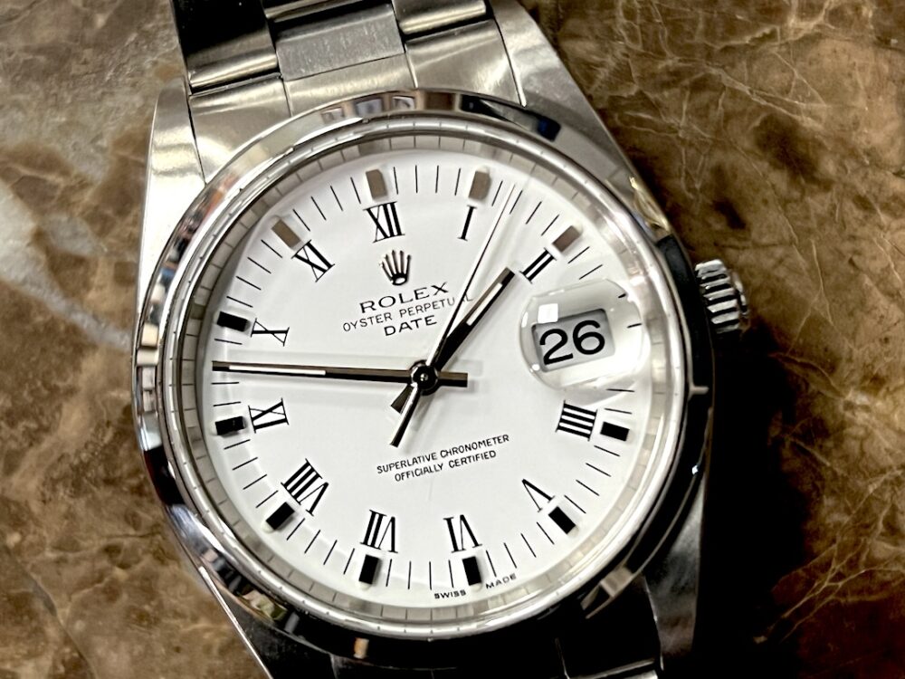 Rolex Oyster Perpetual DATE 34mm Stainless Steel Automatic White Dial 15200 Box Papers