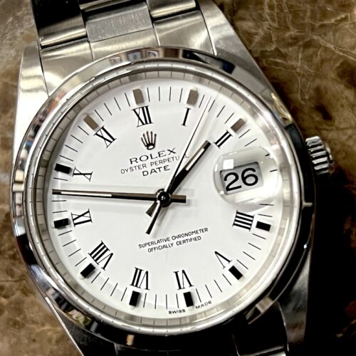 Rolex Oyster Perpetual DATE 34mm Stainless Steel Automatic White Dial 15200 Box Papers