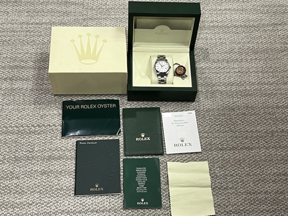 Rolex Oyster Perpetual DATE 34mm Stainless Steel Automatic White Dial 15200 Box Papers