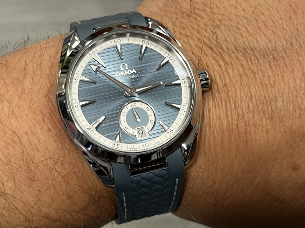 Omega Seamaster Aqua Terra 150M CHRONOMETER Blue with Sub Dial 41mm Box Papers Card 220.12.41.21.3.005