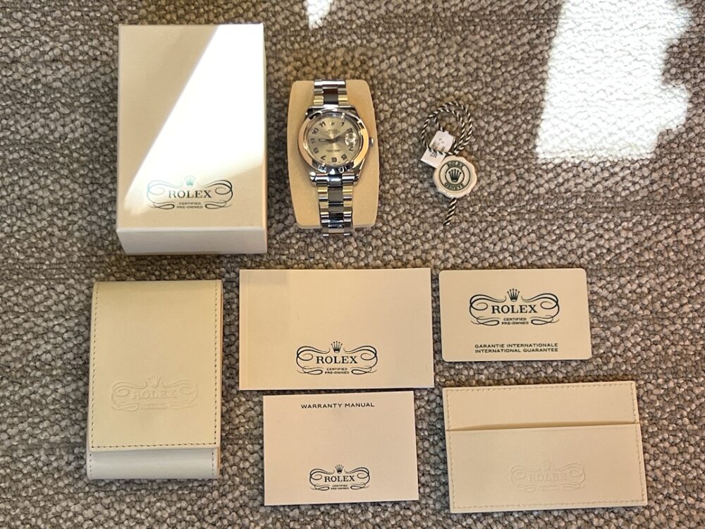 Rolex Datejust 41 Automatic with Silver Dial with Blue Arabic Oyster Bracelet 116300 with Certified Pre-Owned Rolex Box Papers