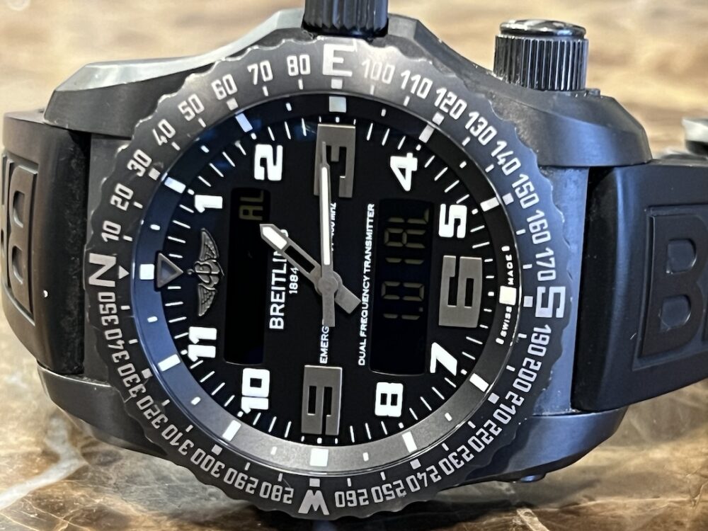 Breitling Emergency II Titanium Black PVD 51mm Super Quartz Black Dial V76325 serviced by Breitling V76325U1-BC46