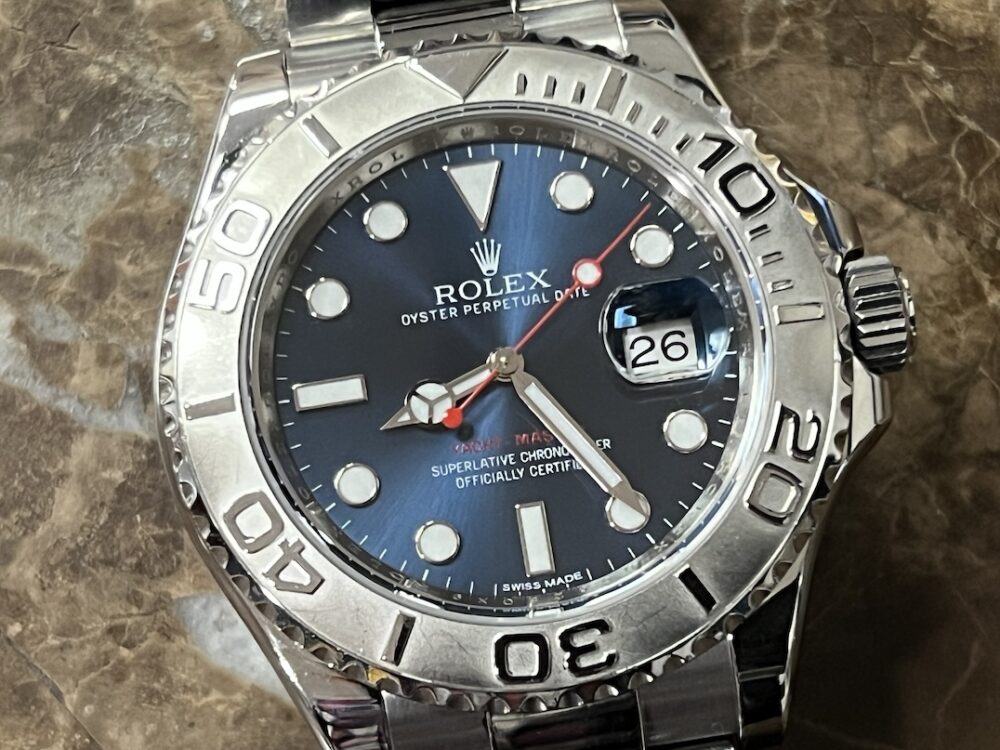 Rolex Yachtmaster Steel & Platinum 40mm Automatic with Blue Dial 116622 with Box and Papers