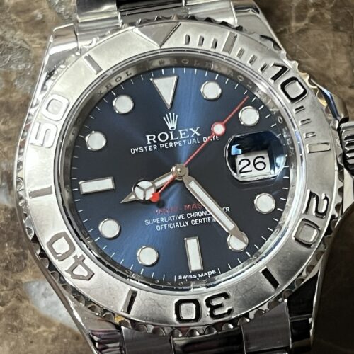 Rolex Yachtmaster Steel & Platinum 40mm Automatic with Blue Dial 116622 with Box and Papers