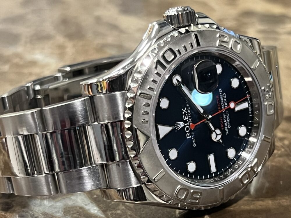 Rolex Yachtmaster Steel & Platinum 40mm Automatic with Blue Dial 116622 with Box and Papers