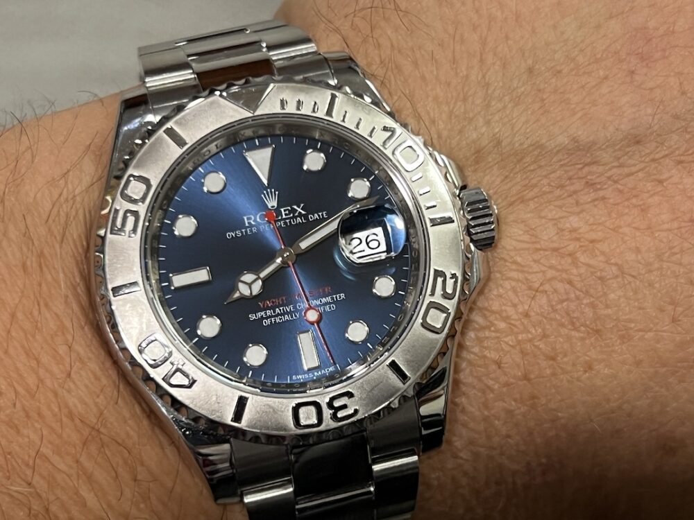 Rolex Yachtmaster Steel & Platinum 40mm Automatic with Blue Dial 116622 with Box and Papers