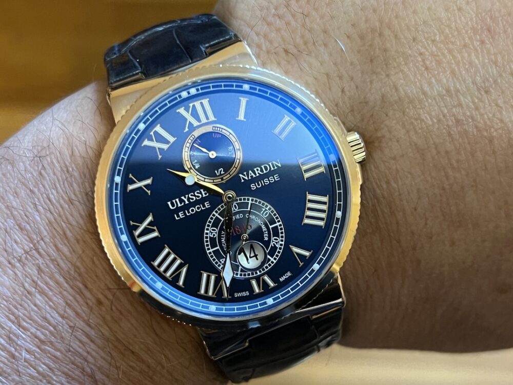 Ulysse Nardin Maxi Marine Chronometer 18k Rose Gold 43mm Automatic Blue Dial 266-67 / 42 with Box