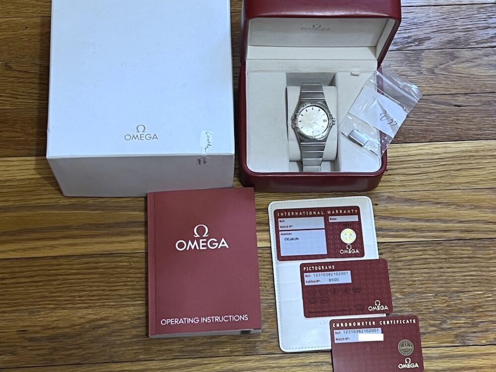 Omega CONSTELLATION Chronometer 38mm Automatic Box Papers Cards 123.10.38.21.02.001