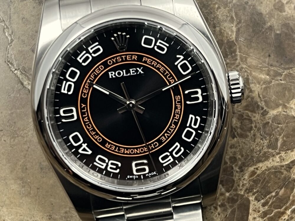 Rolex Oyster Perpetual 36 Automatic Black with Orange Accents model 116000 Harley Davidson