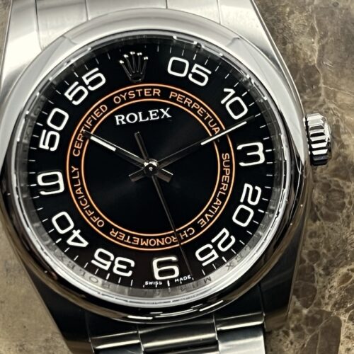 Rolex Oyster Perpetual 36 Automatic Black with Orange Accents model 116000 Harley Davidson