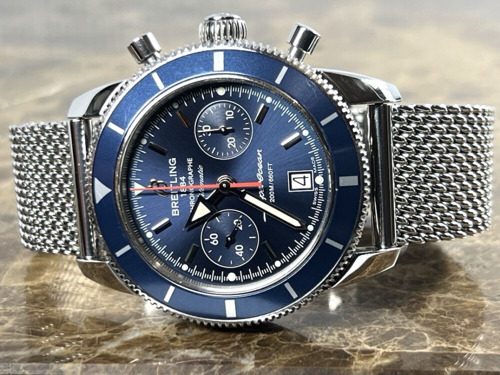 Breitling SuperOcean Heritage Chronograph 44 Blue Dial Box Booklets Model A23370