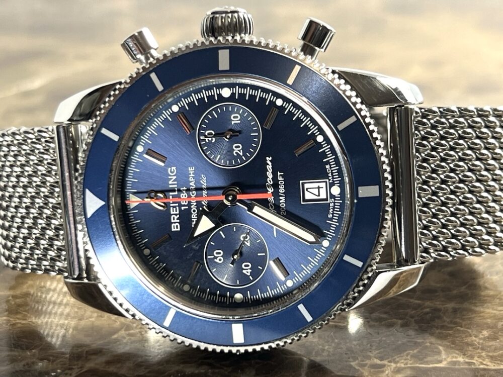 Breitling SuperOcean Heritage Chronograph 44 Blue Dial Box Booklets Model A23370