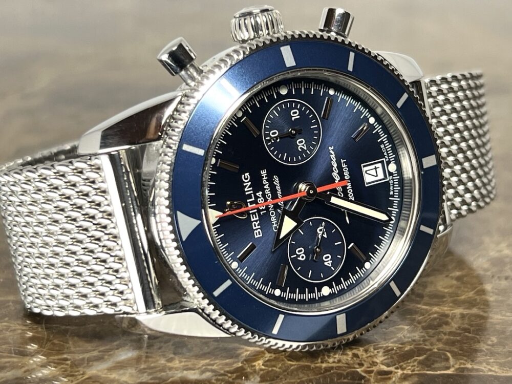 Breitling SuperOcean Heritage Chronograph 44 Blue Dial Box Booklets Model A23370