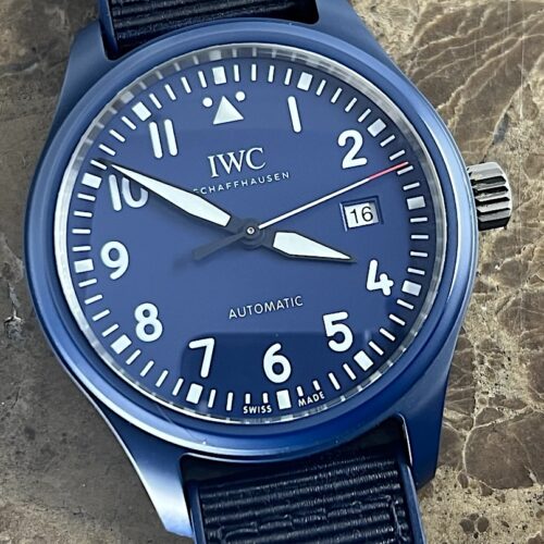 IWC Pilot’s Watch Blue Ceramic 41mm Automatic IW328101 with Box Papers Card Limited to 750 pcs