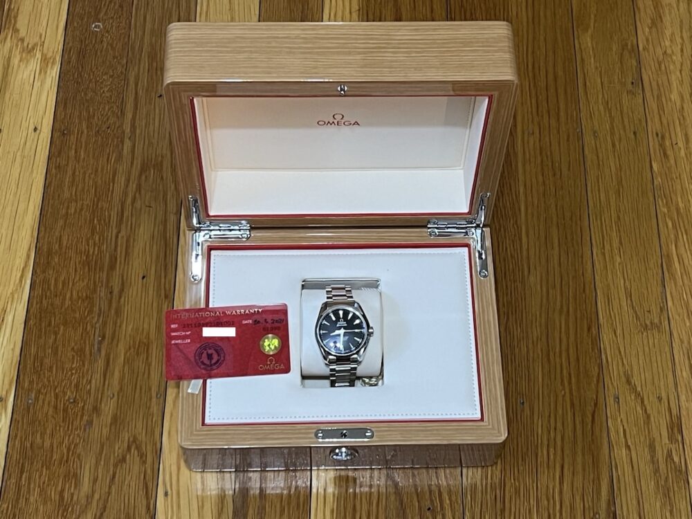 Omega Seamaster Aqua Terra 150M CHRONOMETER 38.5mm Black Dial on Bracelet with Box and Papers Card 231.10.39.21.01.002