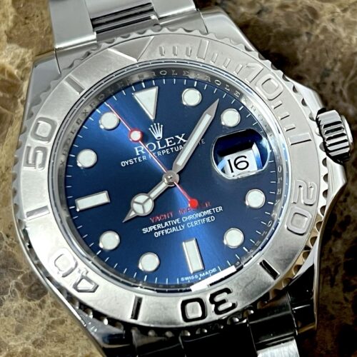 Rolex Yachtmaster Steel & Platinum 40mm Automatic with Blue Dial 116622 with Box and Papers