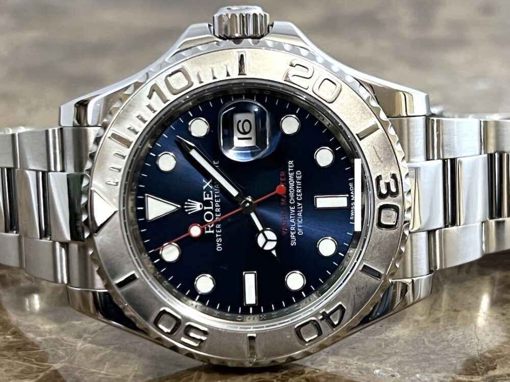 Rolex Yachtmaster Steel & Platinum 40mm Automatic with Blue Dial 116622 with Box and Papers