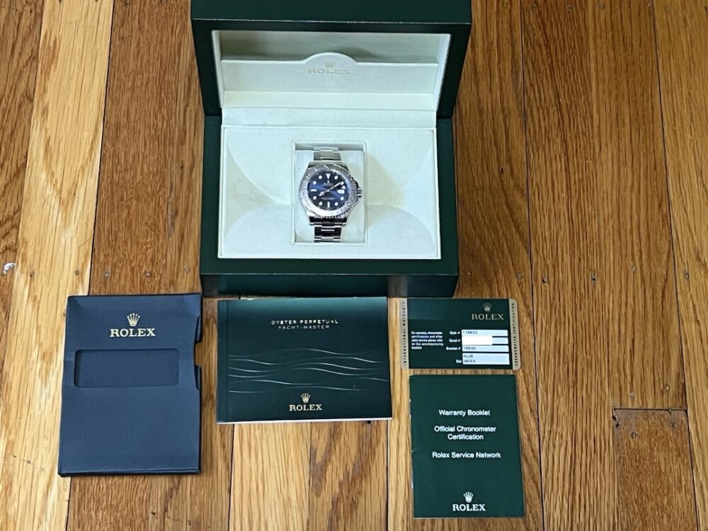 Rolex Yachtmaster Steel & Platinum 40mm Automatic with Blue Dial 116622 with Box and Papers