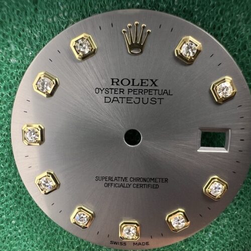 Rolex Factory Original Diamond Dial Rhodium Silver for Datejust 36mm 16233 or 16013