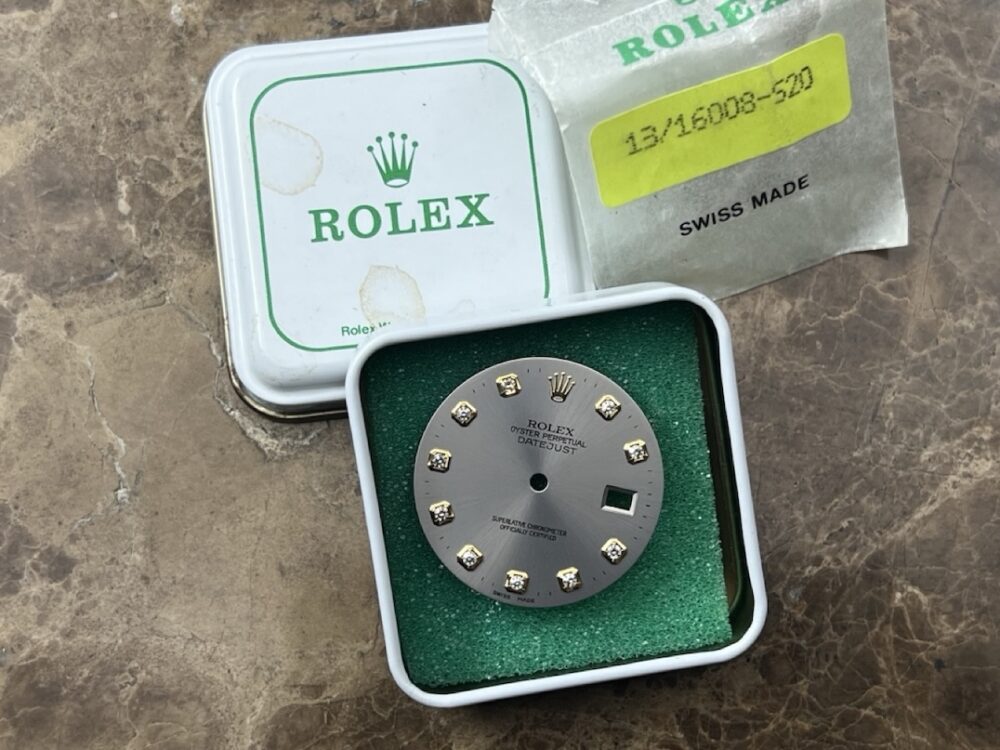 Rolex Factory Original Diamond Dial Rhodium Silver for Datejust 36mm 16233 or 16013