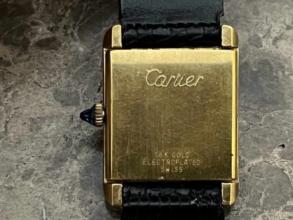 CARTIER Tank 18k Gold Electroplated Vintage Lady's Mechanical Wind