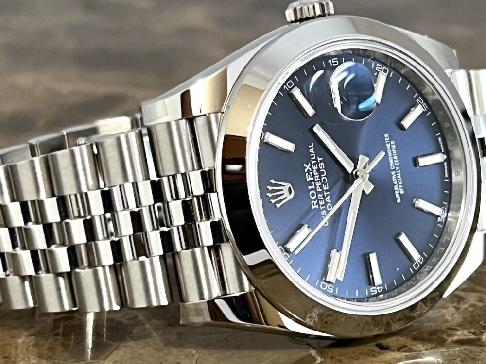 Rolex Datejust 41 Blue Dial OysterSteel Bezel Jubilee Bracelet with Box Papers 126300 Never Worn