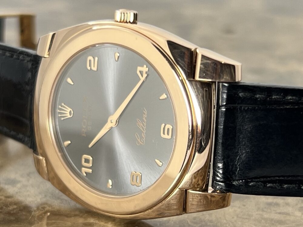 Rolex Cellini Cestello 18k Rose Gold 36mm Manual Wind Slate Arabic Grey Dial Dress Watch Box and Papers 5330