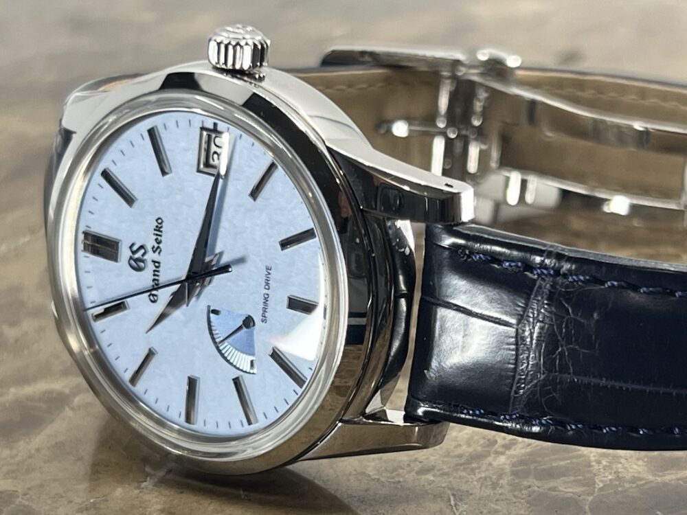 Grand Seiko Elegance Spring Drive with Power Reserve Indicator Blue Snow Flake 40mm Box Papers SBGA407G