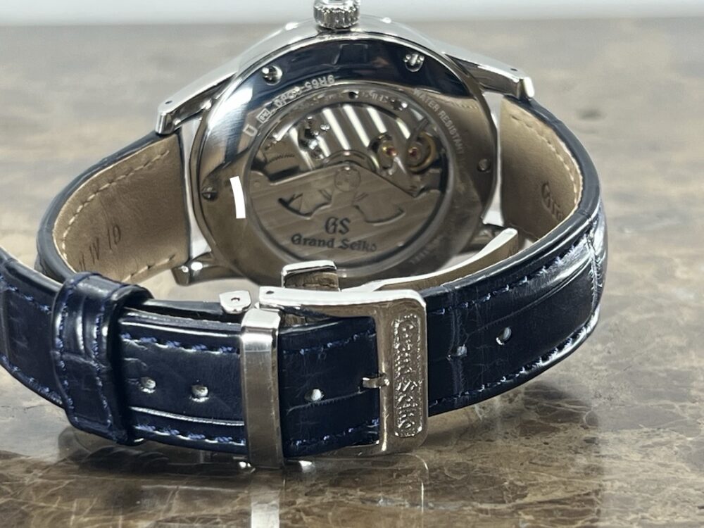 Grand Seiko Elegance Spring Drive with Power Reserve Indicator Blue Snow Flake 40mm Box Papers SBGA407G