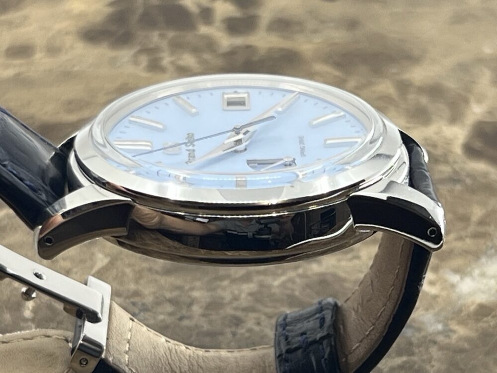 Grand Seiko Elegance Spring Drive with Power Reserve Indicator Blue Snow Flake 40mm Box Papers SBGA407G