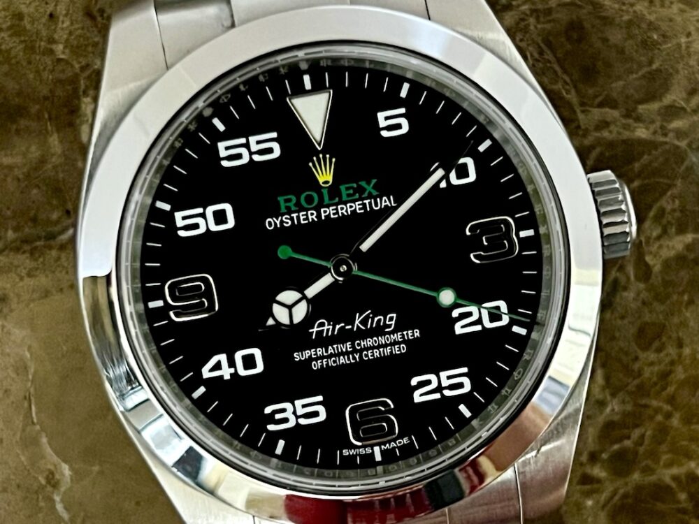 Rolex Air King 40mm automatic black dial with Green Accents Antimagnetic box 116900