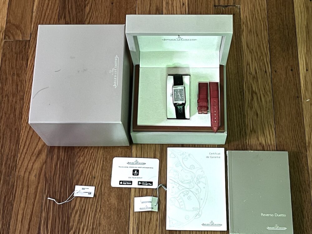 Jaeger LeCoultre Lady Duetto Reverso Manual Wind 256.8.75 with JLC Box and Papers Double Sided