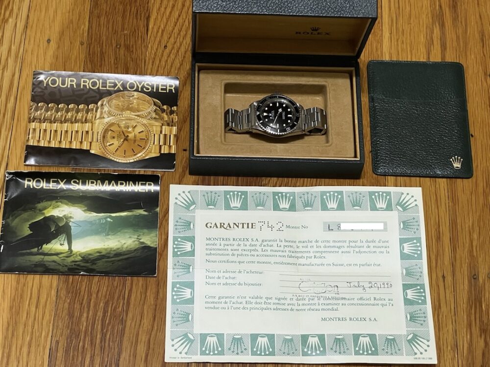 Rolex Submariner 5513 Vintage No Date with Box and Papers