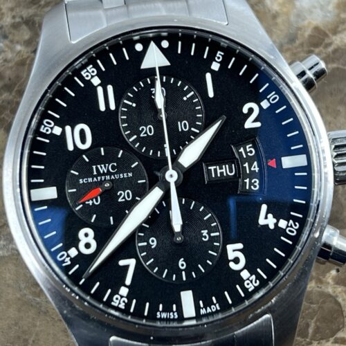 IWC Pilot Chronograph with DAY - DATE 43mm Automatic with Bracelet Box Papers IW377704
