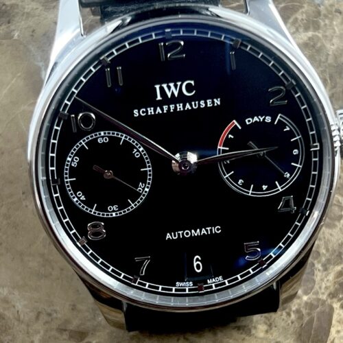 IWC Portuguese with 7 Day Power Reserve 42mm Automatic Black Dial Box Papers Card IW500109