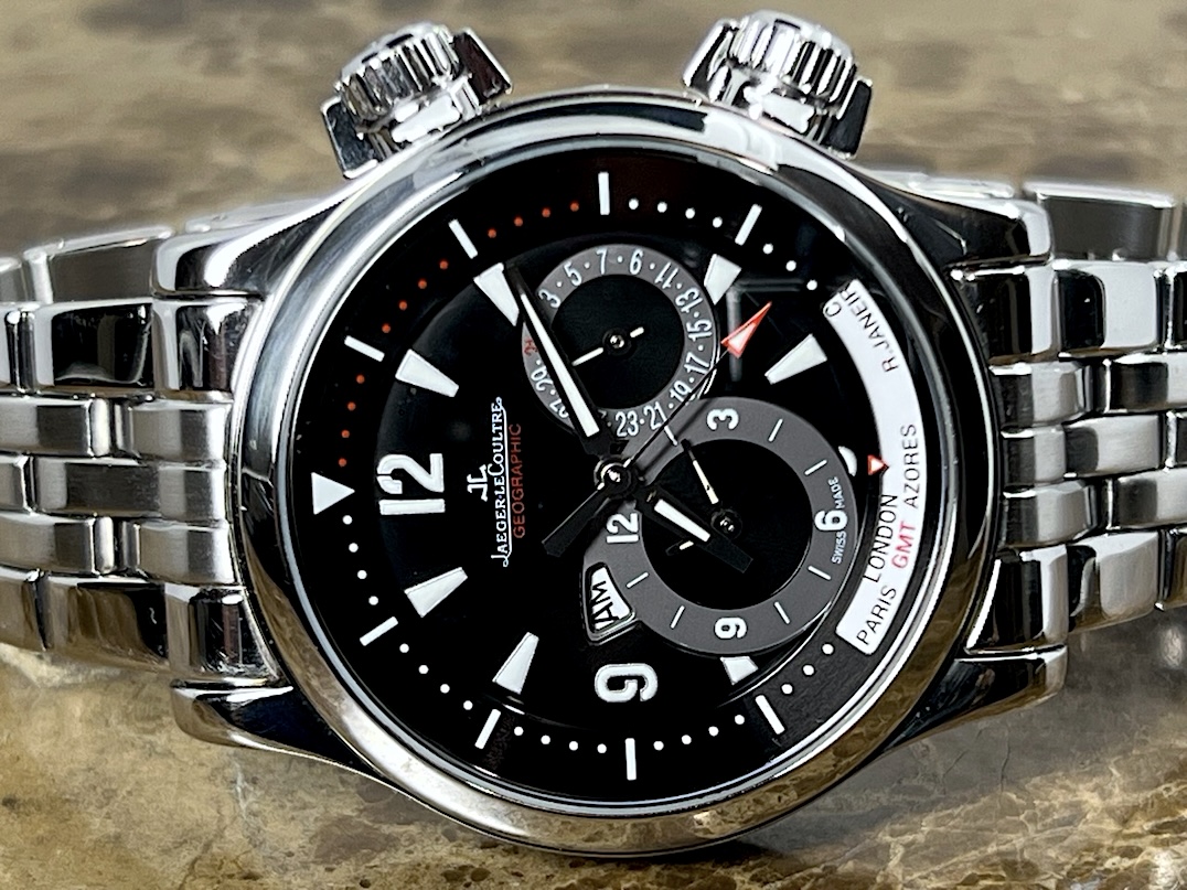 Jaeger LeCoultre Master Compressor Geographic 41.5mm Automatic 2 Time Zone Box Papers Q1718170