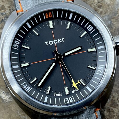Tockr Skytrain 42mm Automatic Black Dial with Orange / Yellow Accents Box Card C47C