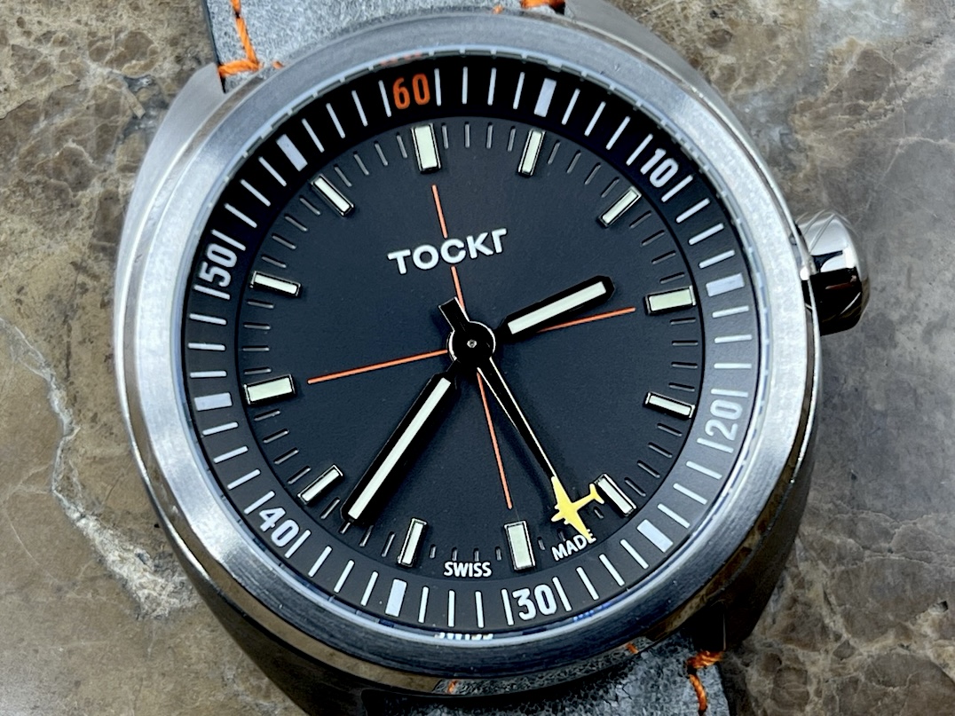 Tockr Skytrain 42mm Automatic Black Dial with Orange / Yellow Accents Box Card C47C