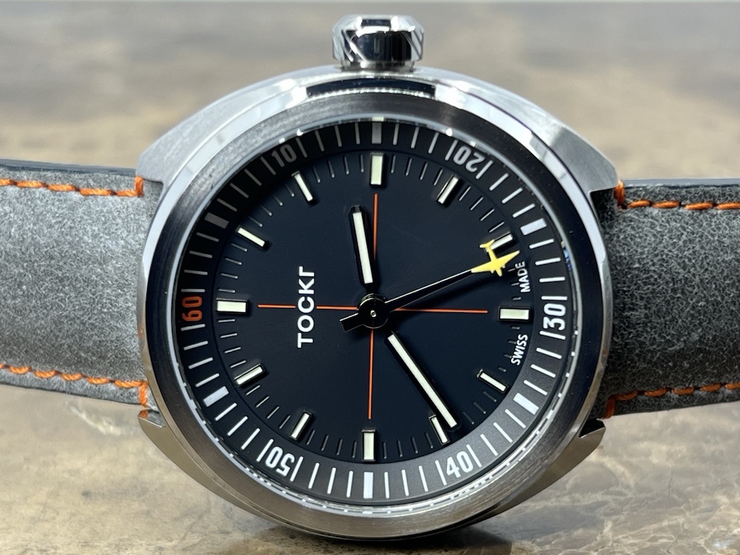 Tockr Skytrain 42mm Automatic Black Dial with Orange / Yellow Accents Box Card C47C