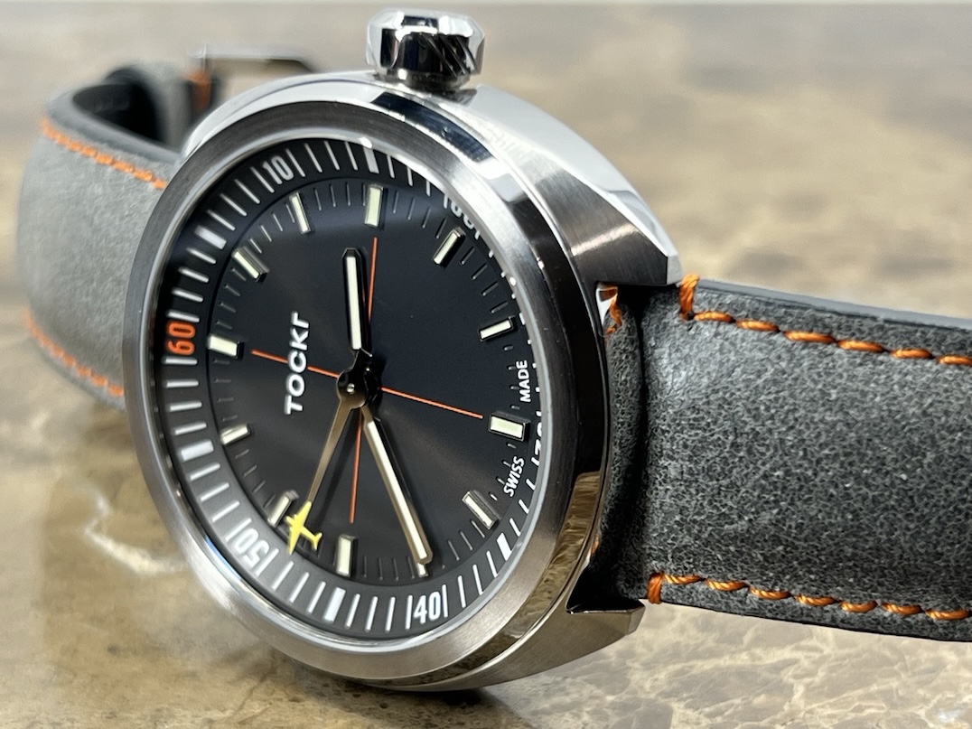 Tockr Skytrain 42mm Automatic Black Dial with Orange / Yellow Accents Box Card C47C