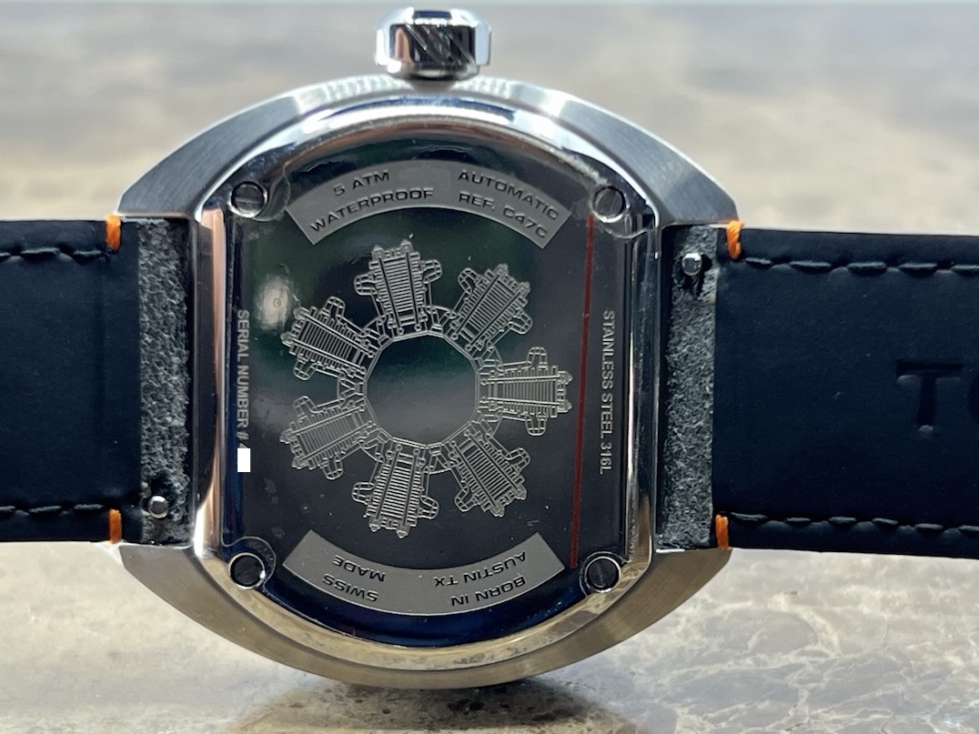 Tockr Skytrain 42mm Automatic Black Dial with Orange / Yellow Accents Box Card C47C