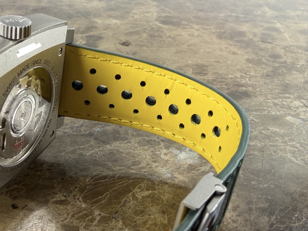 TAG Heuer Monaco Titanium 39mm Automatic Racing Green with Yellow Accents Box Papers Warranty Card CAW218E.FC6565 Limited Edition