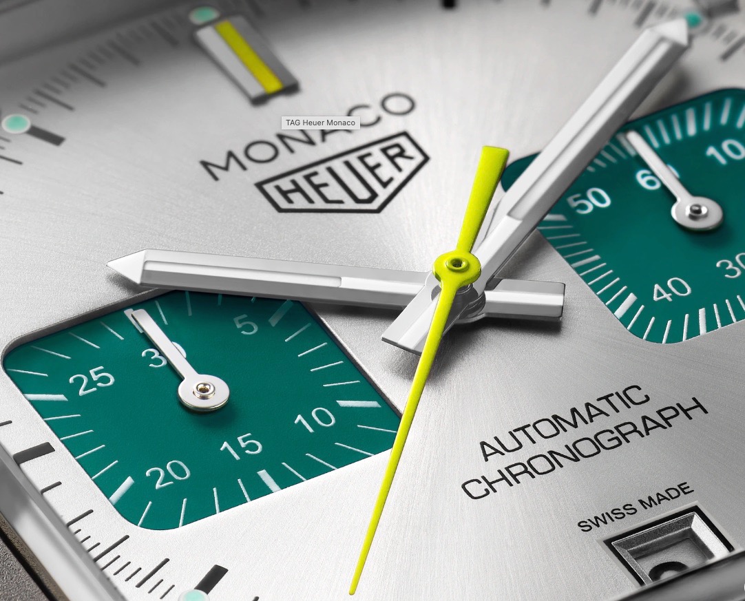 TAG Heuer Monaco Titanium 39mm Automatic Racing Green with Yellow Accents Box Papers Warranty Card CAW218E.FC6565 Limited Edition