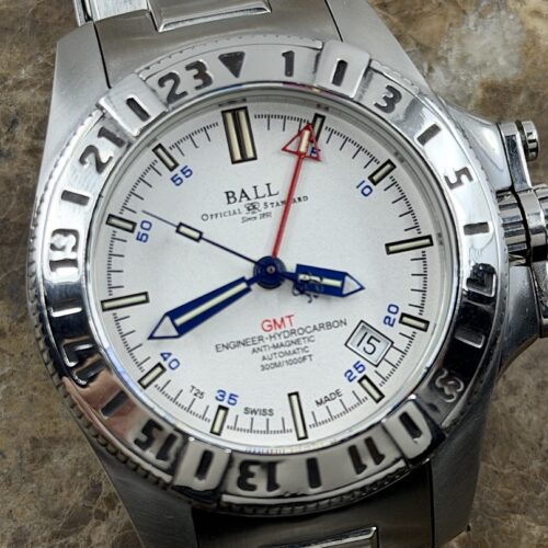 BALL Hydrocarbon GMT 40mm Automatic White Dial with 3h Glass Tubes DG1016A-SJ-WH