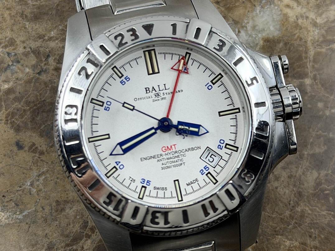 BALL Hydrocarbon GMT 40mm Automatic White Dial with 3h Glass Tubes DG1016A-SJ-WH