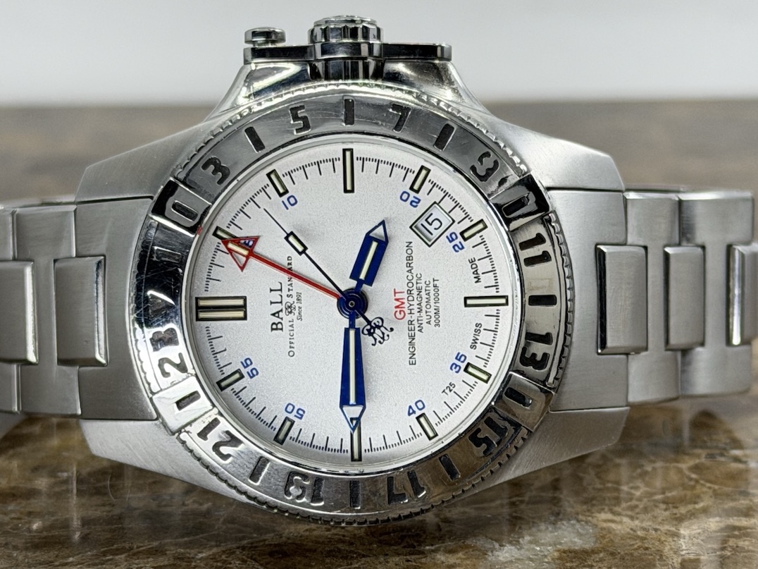 BALL Hydrocarbon GMT 40mm Automatic White Dial with 3h Glass Tubes DG1016A-SJ-WH