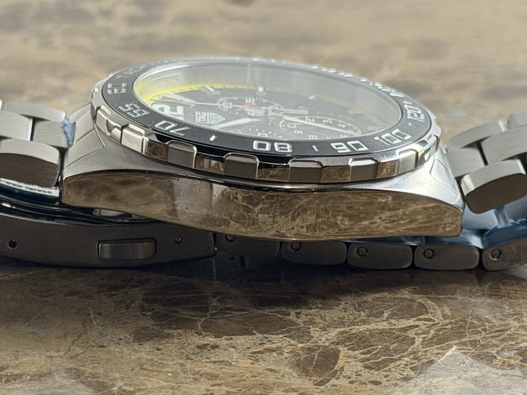 TAG Heuer Formula 1 Chronograph Black Dial Yellow Accents 43mm Quartz Box Papers model CAZ101AC.BA0842