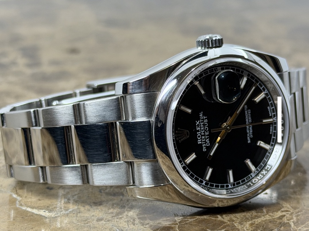 Rolex Datejust 36 Mens Automatic Black Dial with Roulette Date Wheel model 116200